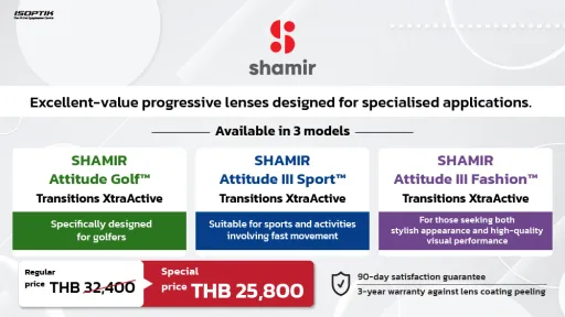 SHAMIR Progressive Photochromic Lenses for Wrap Frames