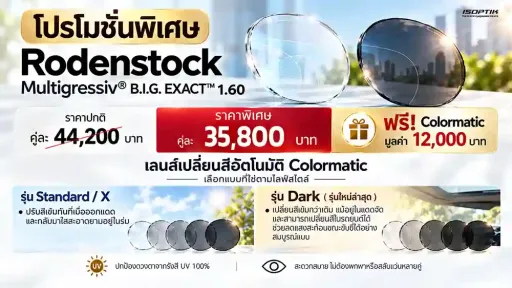 โปรโมชั่น Rodenstock B.I.G. EXACT 1.60 ฟรี Colormatic