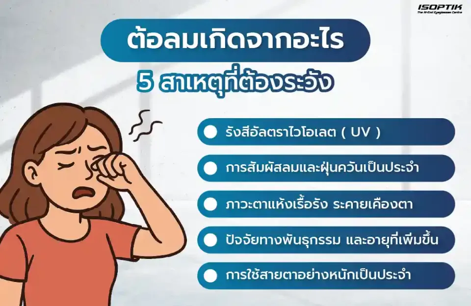 ต้อลมเกิดจากอะไร 5 สาเหตุที่ต้องระวัง