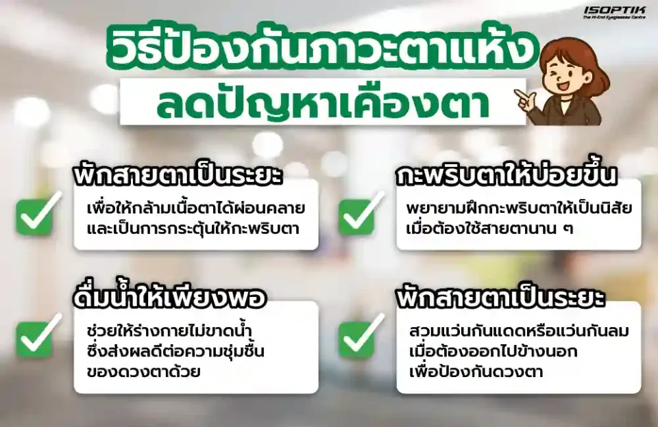 วิธีป้องกันภาวะตาแห้ง ลดปัญหาเคืองตา