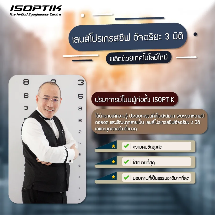 เจาะลึกคุณสมบัติ ISOPTIK Ultra X เลนส์ Progressive ราคา High-End