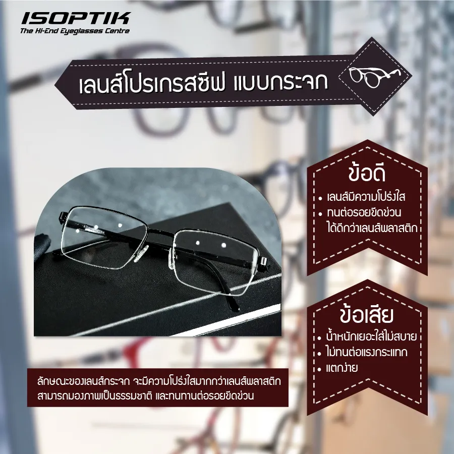 เลนส์โปรเกรสซีฟ แบบพลาสติก VS กระจก เลือกแบบไหนดี ?