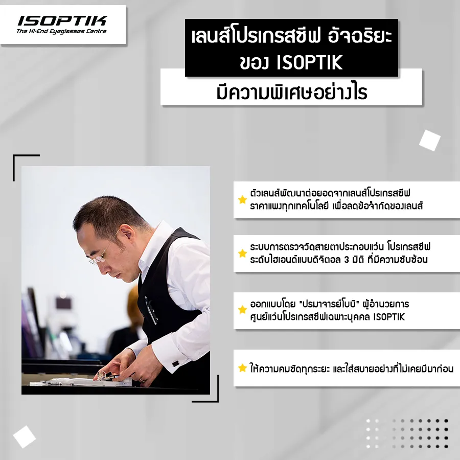 เลนส์โปรเกรสซีฟ อัจฉริยะ ทั้ง 12 ระดับ ของ ISOPTIK ดีอย่างไร ?