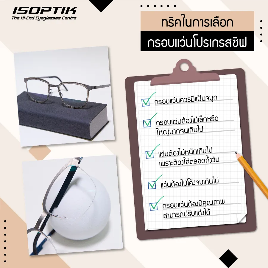 กรอบแว่นโปรเกรสซีฟ ที่ใช่ ใส่แล้วสบายตา เลือกศูนย์แว่นตา ISOPTIK