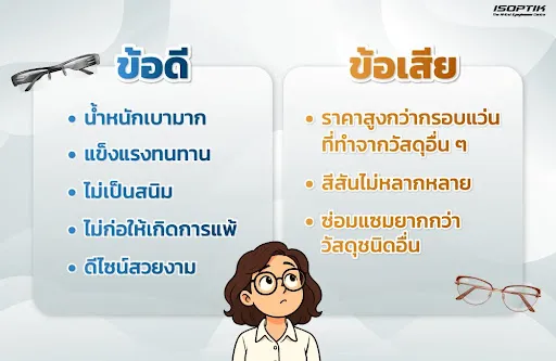 ข้อดีและข้อเสียกรอบแว่นตาไทเทเนียม